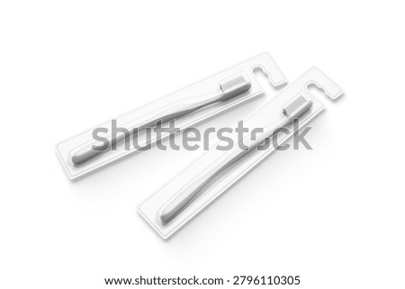 Toothbrush packaging mockup provides a customizable blank design for showcasing oral hygiene products Perfect for dental care branding and promotional displays