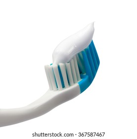 Toothbrush With Toothpaste. Isolated On White Background.