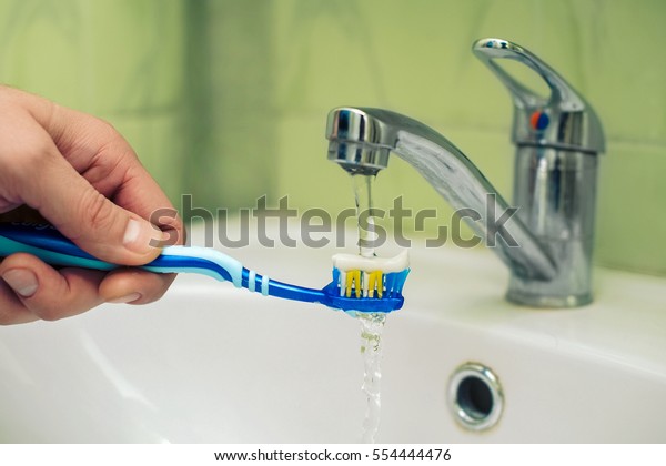 water on toothpaste