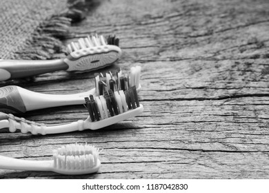Toothbrushes close up