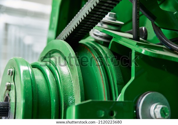 Toothed belt of a belt\
drive on a tractor