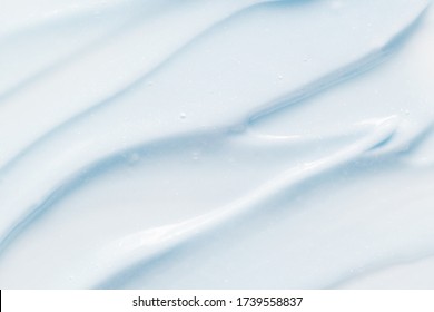 Toothpaste Texture. Blue Color Abrasive Dental Paste Smudged Closeup