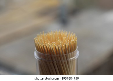Toothpicks are all about oral hygiene. Toothpicks fall out of the jar 