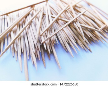 toothpicks isolated on white background. toothpicks made of bamboo. miscellaneous toothpicks