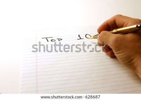 TOP 10 - Notepad & PenIsolated