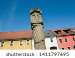 Top of an ancient column in the center of Grafenwehr, Germany.