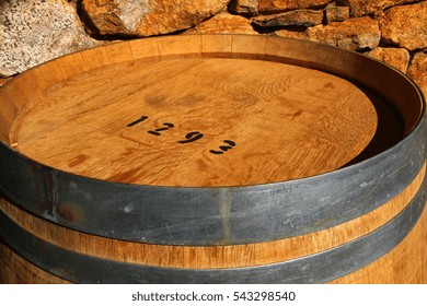 The Top Of A Barrel At A Wine Farm Or Vineyard.