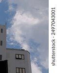 Top of building with beautiful blue sky taken with Leica SL2.