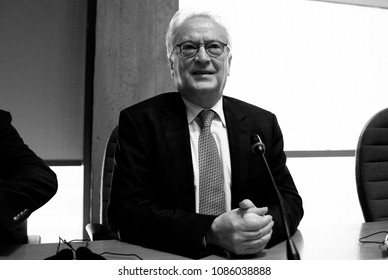 Top Canditate Hannes Swoboda From Social Democrats Arrives To Deliver A Speech During An Election Campaign For The Upcoming European Elections In Thessaloniki, Greece On Jan. 23, 2014