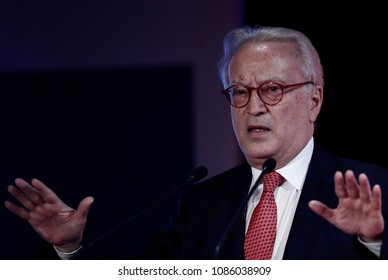 Top Canditate Hannes Swoboda From Social Democrats Delivers A Speech During An Election Campaign For The Upcoming European Elections In Thessaloniki, Greece On Jan. 23, 2014