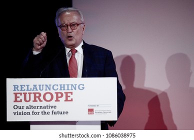 Top Canditate Hannes Swoboda From Social Democrats Delivers A Speech During An Election Campaign For The Upcoming European Elections In Thessaloniki, Greece On Jan. 23, 2014