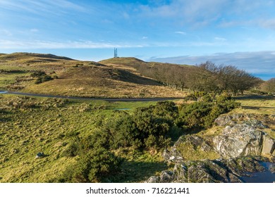 The Top Of Carrick Hill With Two Radio Masts.