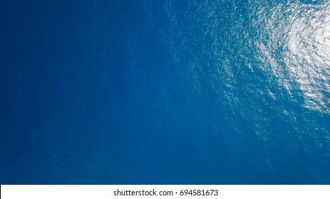 Top Down Aerial View Of A Blue Ocean