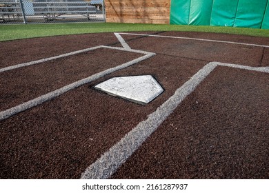 Top Down, Close Up View Of Home Base On A Baseball Field