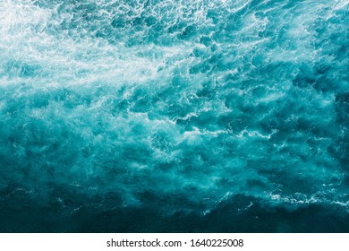 Top Down Drone Shot Of A Rough Sea