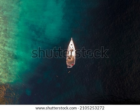 Aerial Drone View Of Old Shipwreck Ghost Ship Vessel
