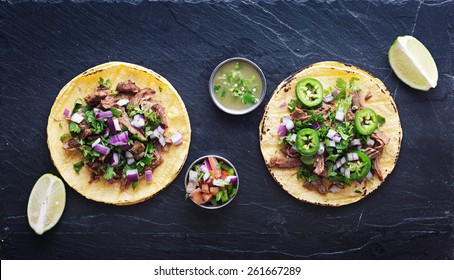 Top Down Photo Of Two Authentic Mexican Tacos