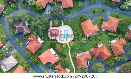 Similar – Foto Bild Ziegeldach mit HOTEL- Schild vor blauem Himmel