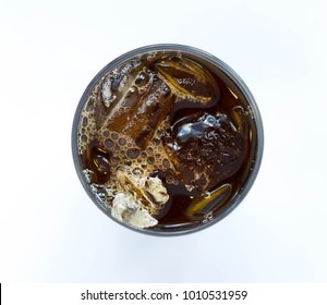 Top Down Shot Of Iced Coffee Cold Brew