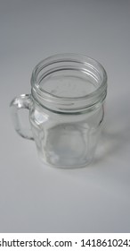 Top Down Shot Of Transparent Drinking Jar