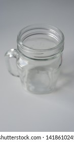 Top Down Shot Of Transparent Drinking Jar