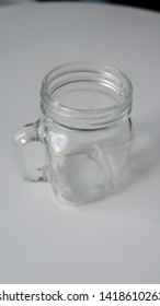 Top Down Shot Of Transparent Drinking Jar