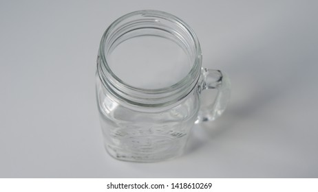 Top Down Shot Of Transparent Drinking Jar