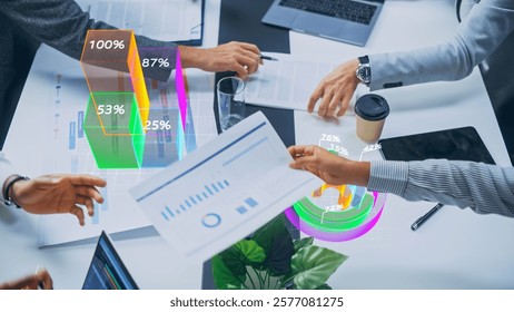 Top Down Smart Meeting: AI-Enhanced Data Analytics Dashboard, Real-Time Holographic Business Intelligence, Machine Learning Projections, Digital Transformation Strategy, Augmented Boardroom Technology