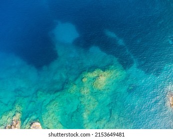 Top down view of a coast and sea