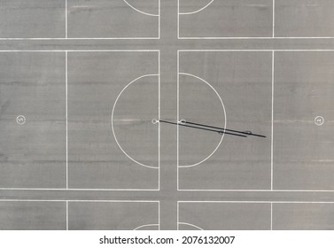 A Top Down View Of Empty Netball Courts In Australia.