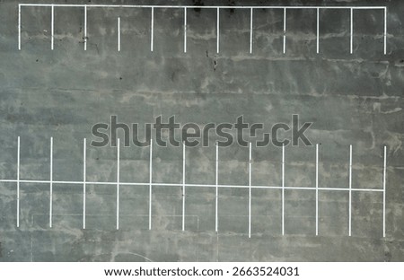 Top down view empty parking lots.