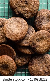 Top Down View Of Ginger Molasses Cookies