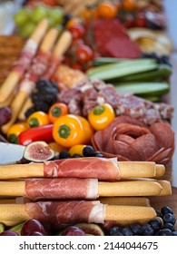 Top Down View Of Grazing Food Platter For A Party.