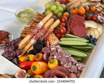 Top Down View Of Grazing Food Platter For A Party.