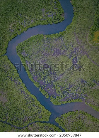 Top down view of the Masurado river, Monrovia, Liberia