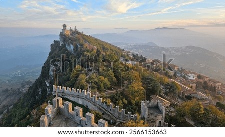 Top down view of Mount Titan in San Marino