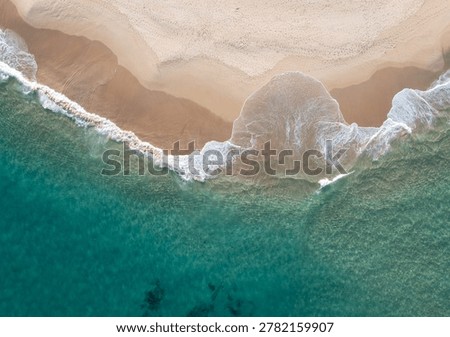 A top down view of Nobbys Beach - New South Wales - Australia. One of Newcastle many beautiful beaches.