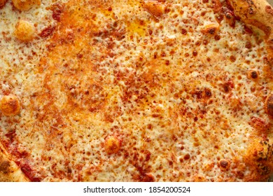 A Top Down View Of A Plain Cheese Pizza, As A Background.