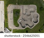 top down view of a skate park