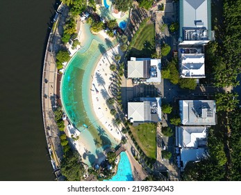 Top Down View Of South Bank Parklands, Brisbane, Australia