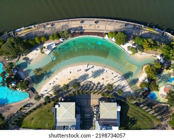 Top Down View Of South Bank Parklands, Brisbane, Australia