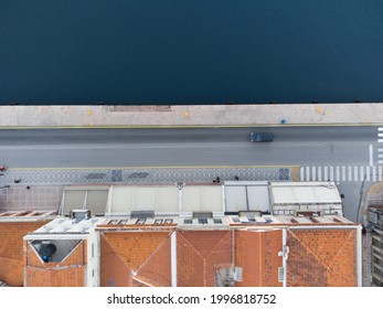 Top down view of square in Chios island