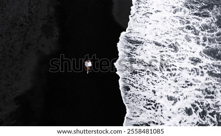 Similar – Image, Stock Photo Black woman walking along path in forest