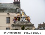Top of George the third Jubilee statue Weymouth Dorset England	

