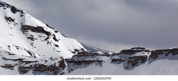 Top of high mountains with snow cornice. Turkey, Central Taurus Mountains, Aladaglar (Anti-Taurus) panoramic view from plateau Edigel (Yedi Goller). Remote location.  - Shutterstock ID 2206242959