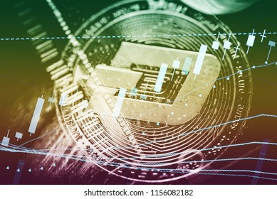 Top important cryptocurrencies which computer circuit in background. which including of BTC, ETH, LTC, Dash, Zcash and Ripple. Business and financial of cryptocurrency trading in market.