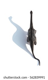 Top Ivew Diplodocus Toy With Shadow On A White Background