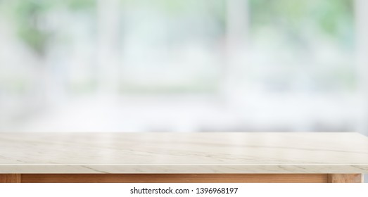 Top Marble Counter Table In Kitchen Room Background