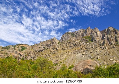 top of mountain in clouds