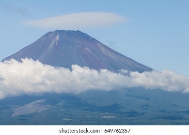 Top Of Mt. Fuji Without Snow Cap In Summer Season